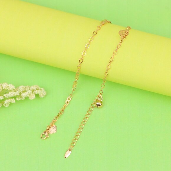 "Rose Gold Anklet with Charms & Bell, XPAL1179 - Picture 6 of 12